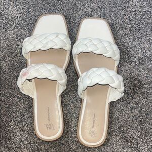 Time and Tru Cream Braided Sandals